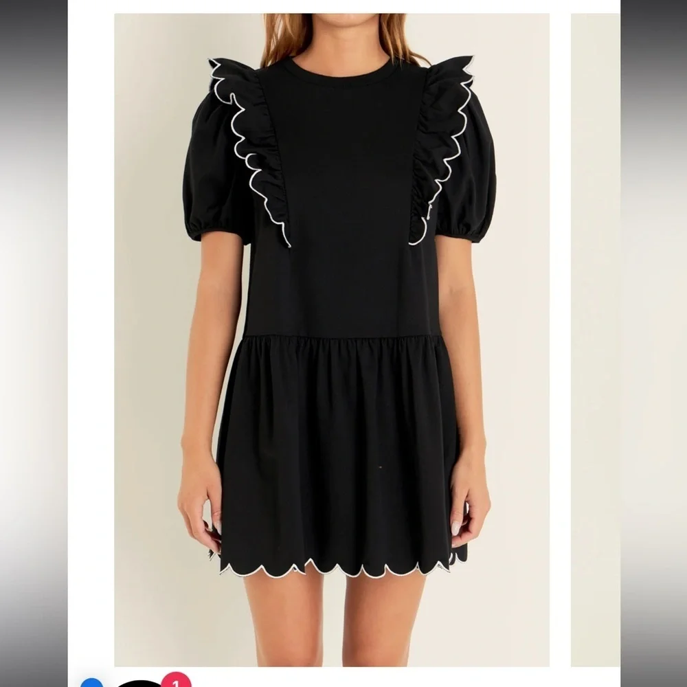 English Factory Scallop Edge Mini Dress Small - Picture 9 of 10